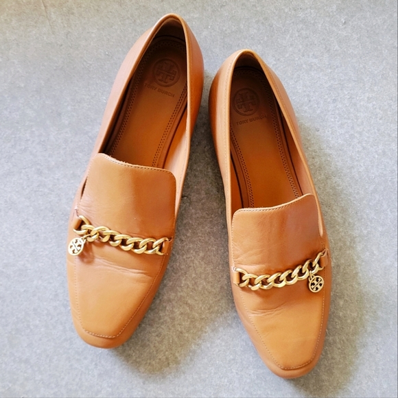 Tory Burch 🌟 Ambra Tan Mini Benton Charm Loafers Shoes 👞 Size 10.5 - Picture 1 of 10